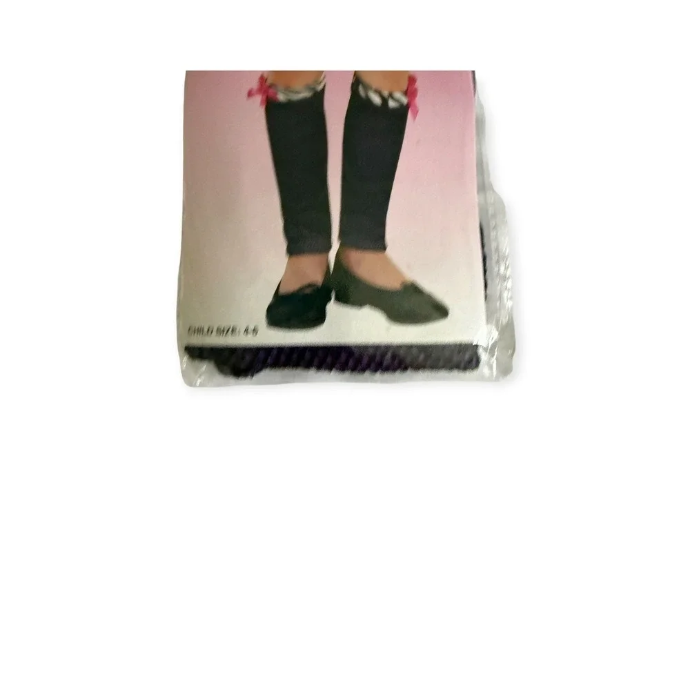 Flutter Fairies Leg Warmers Kids 4-6 Purple New Zebra Trim Pink Bows Fairy Mesh